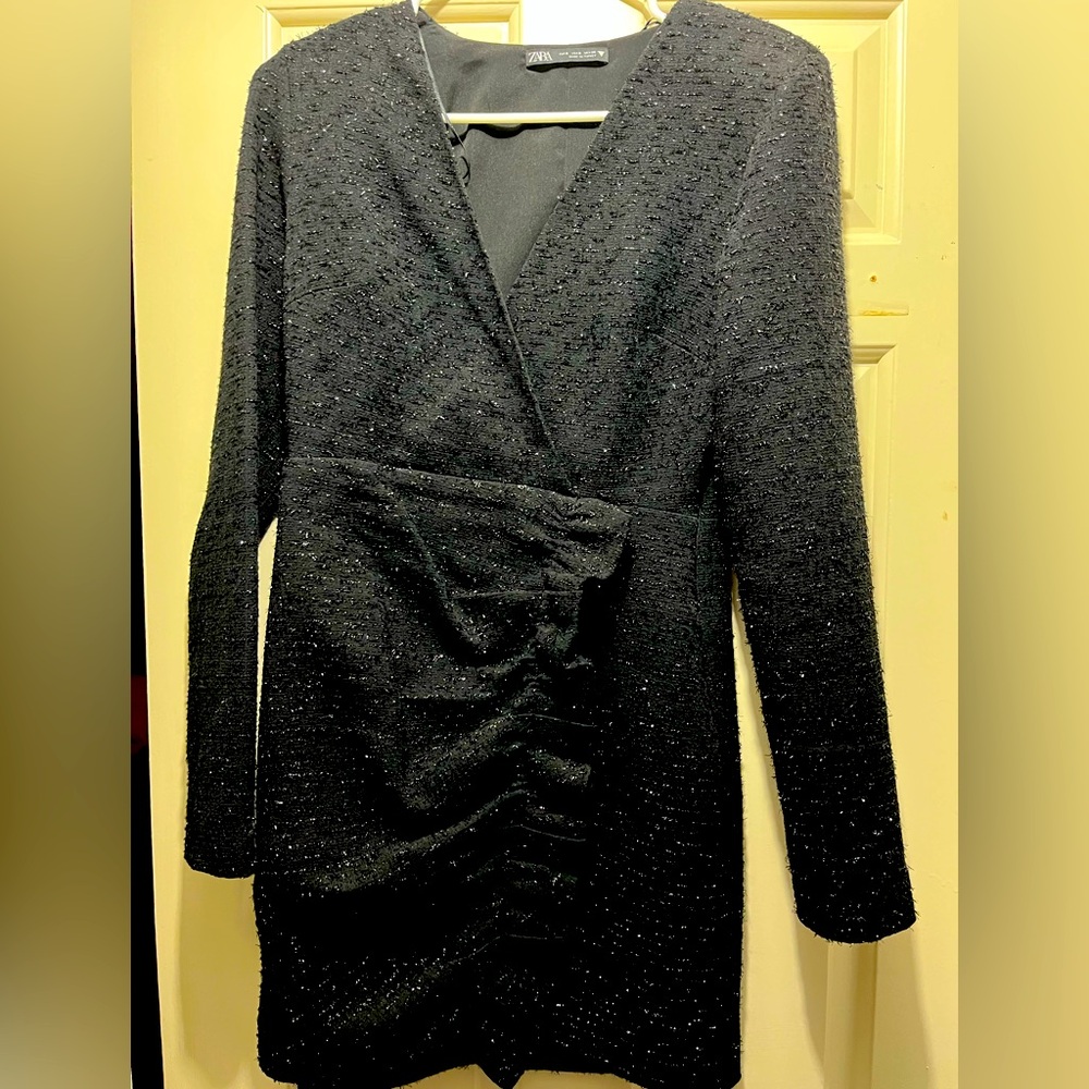 Black shimmer Zara black dress